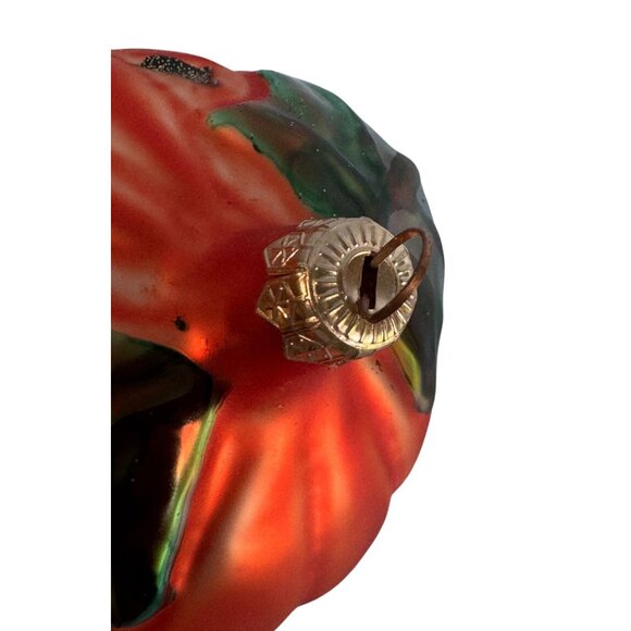 Blown Glass Smiley Pumpkin Ornament 5" x 4" Halloween & Autumn Decor - Picture 5 of 6